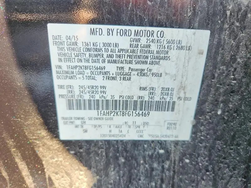 2015 FORD TAURUS SHO  