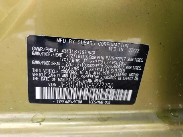 2023 SUBARU CROSSTREK PREMIUM