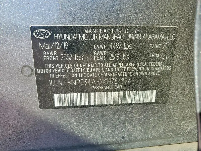 2019 HYUNDAI SONATA LIMITED  