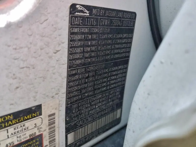 2017 JAGUAR F-PACE S  