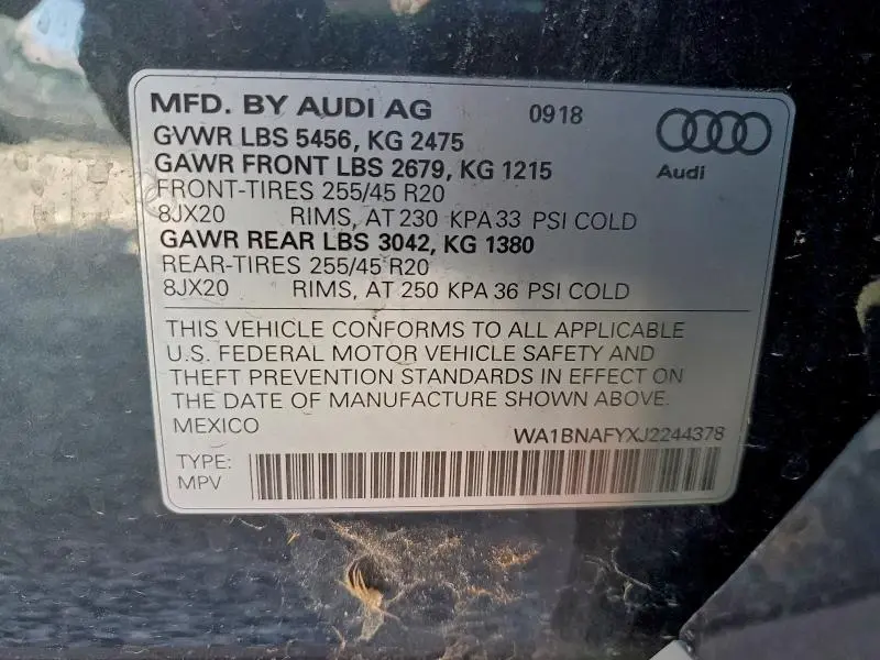 2018 AUDI Q5 PREMIUM PLUS  