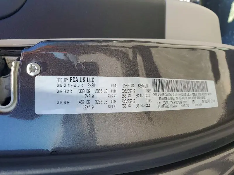 2020 CHRYSLER PACIFICA TOURING L PLUS  