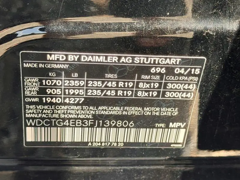 2015 MERCEDES-BENZ GLA 250  