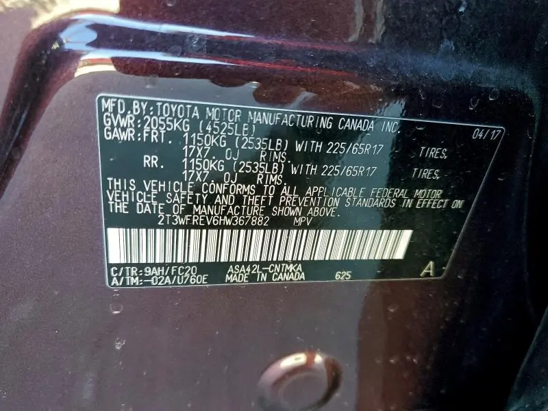 2017 TOYOTA RAV4 XLE  