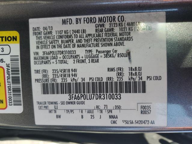 2013 FORD FUSION SE HYBRID