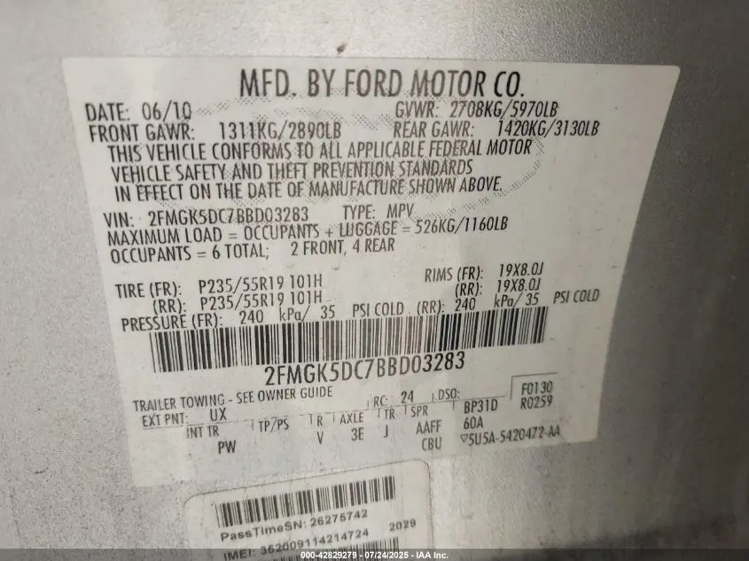 2011 FORD FLEX LIMITED