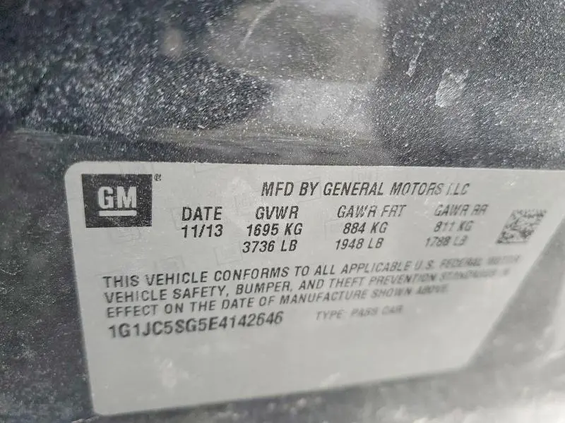 2014 CHEVROLET SONIC LT  