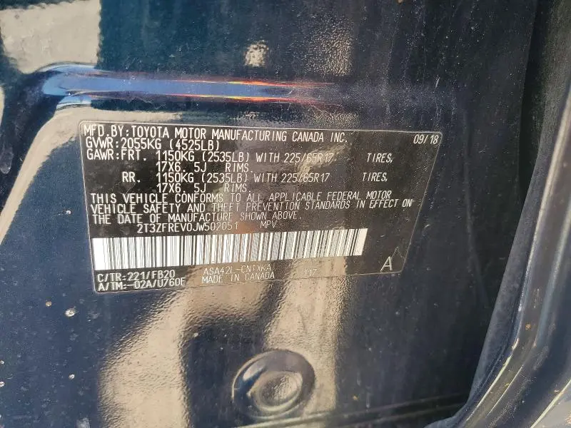 2018 TOYOTA RAV4 LE  