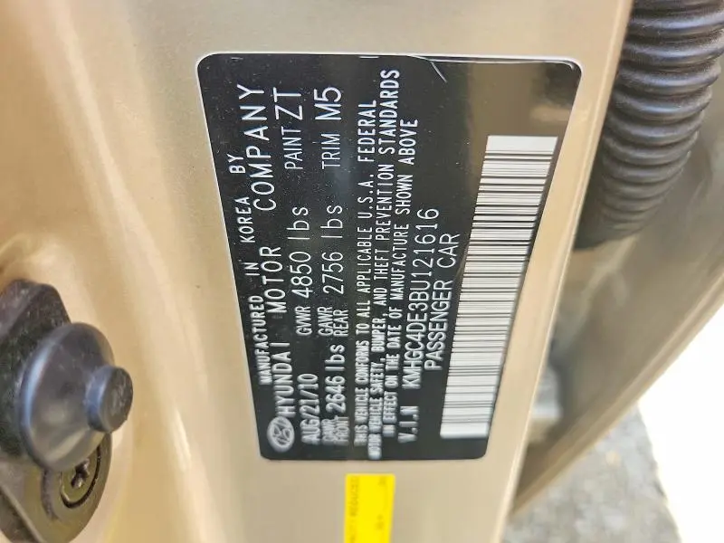 2011 HYUNDAI GENESIS 3.8L  