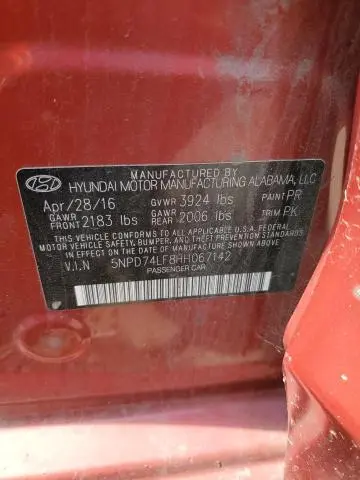 2017 HYUNDAI ELANTRA SE  