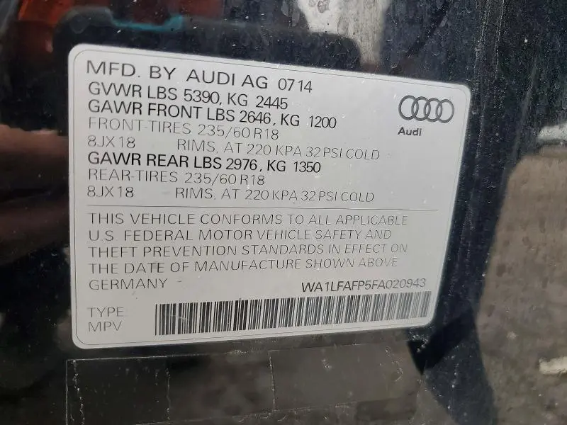 2015 AUDI Q5 PREMIUM PLUS  