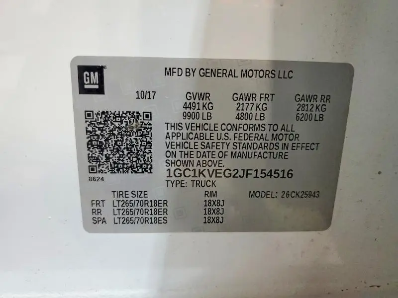 2018 CHEVROLET SILVERADO K2500 HEAVY DUTY LT  