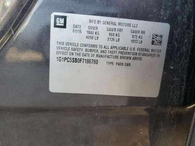 2015 CHEVROLET CRUZE LT  