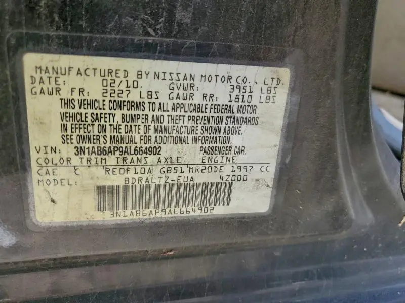 2010 NISSAN SENTRA 2.0  