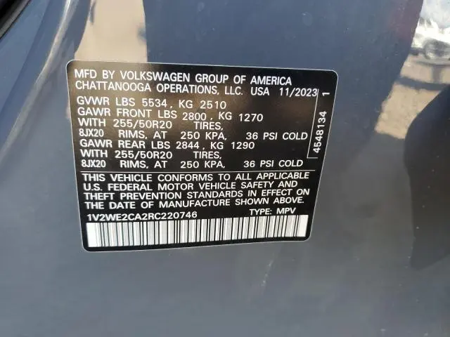 2024 VOLKSWAGEN ATLAS CROSS SPORT SE  