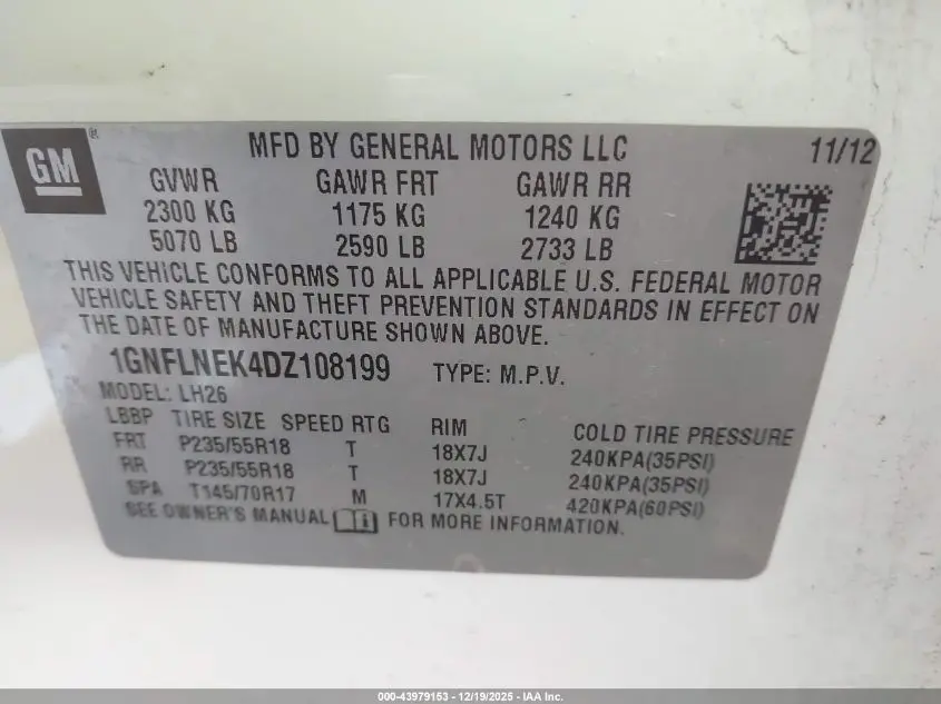 2013 CHEVROLET EQUINOX 2LT