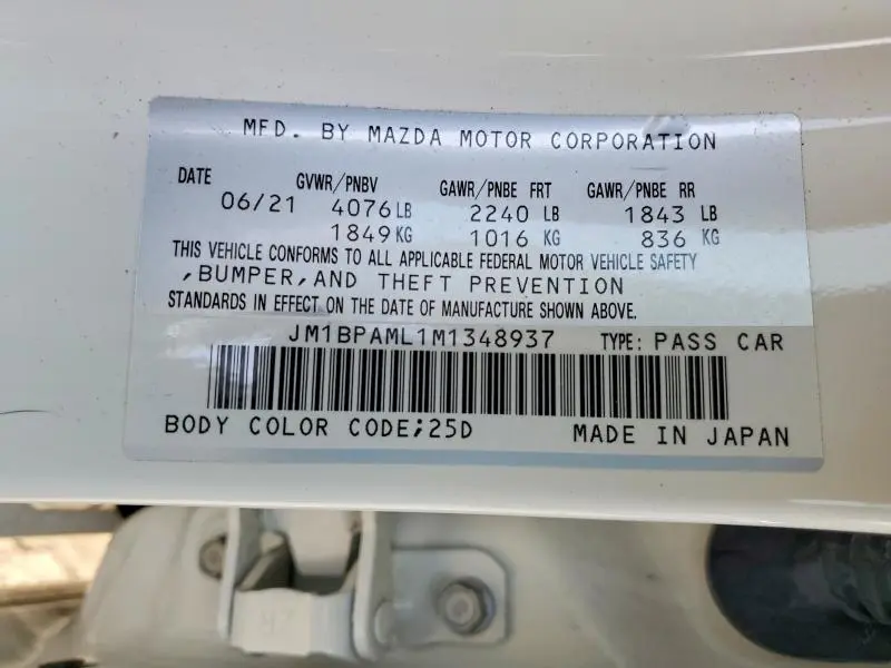 2021 MAZDA 3 PREMIUM  