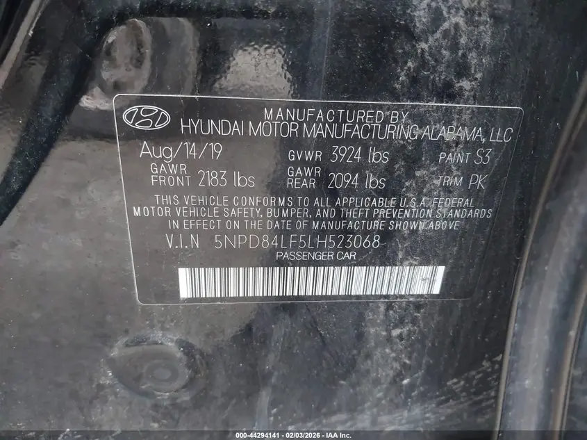 2020 HYUNDAI ELANTRA SEL