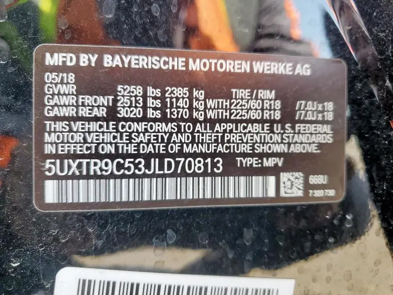 2018 BMW X3 XDRIVE30I  