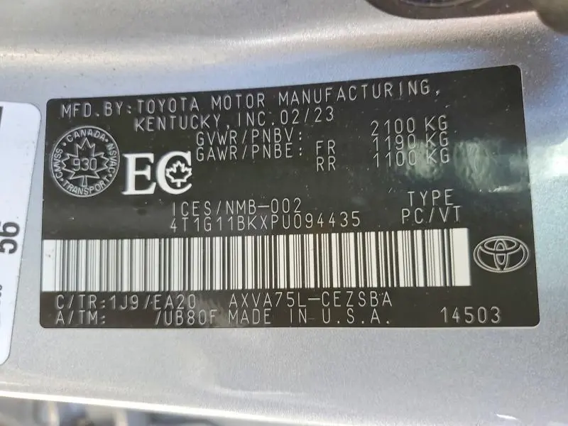 2023 TOYOTA CAMRY SE  
