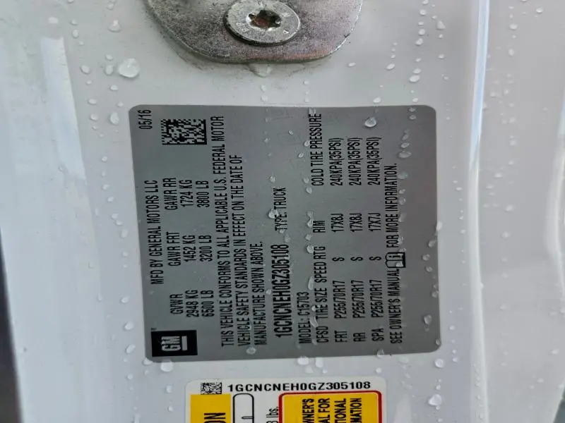 2016 CHEVROLET SILVERADO C1500  