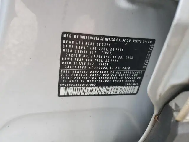 2018 VOLKSWAGEN TIGUAN SE  