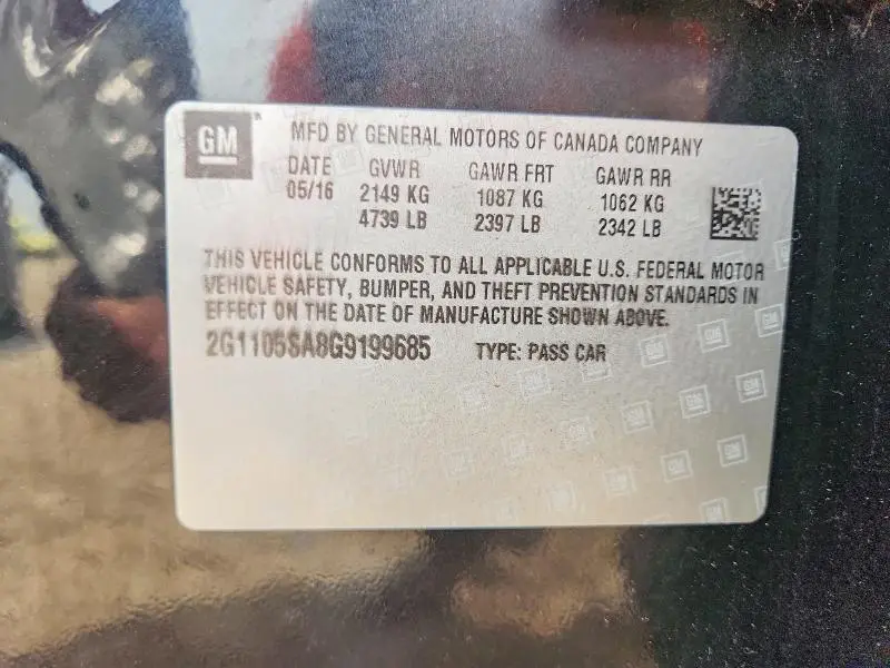 2016 CHEVROLET IMPALA LT  