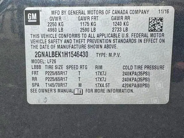 2017 CHEVROLET EQUINOX LS  