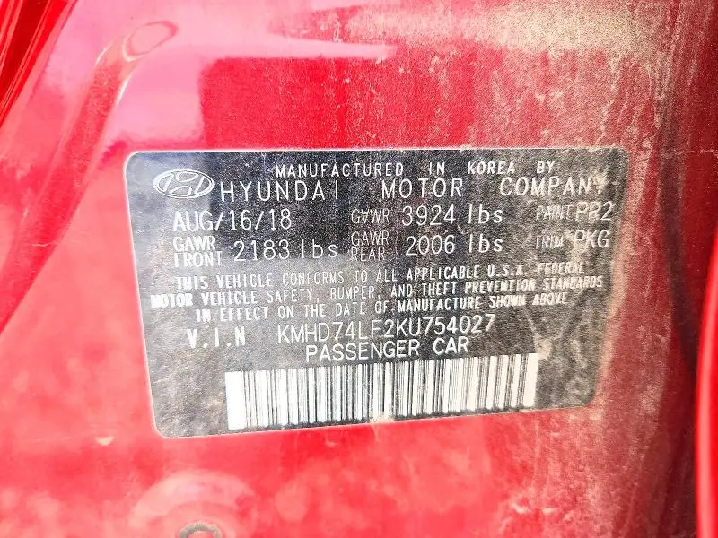 2019 HYUNDAI ELANTRA SE  