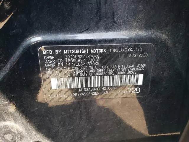 2020 MITSUBISHI MIRAGE ES