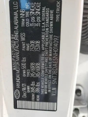 2022 HYUNDAI SANTA CRUZ SEL