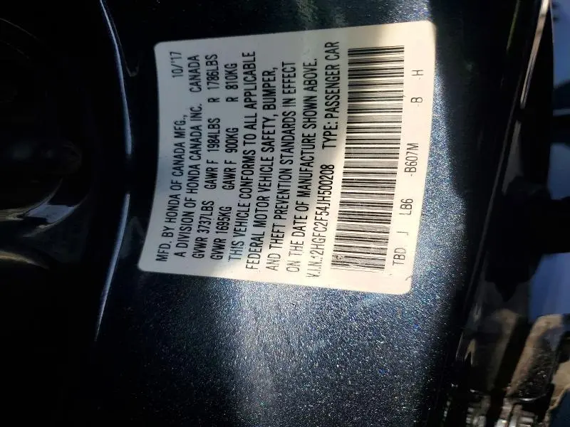 2018 HONDA CIVIC LX  