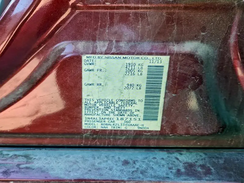 2014 NISSAN ALTIMA 2.5  