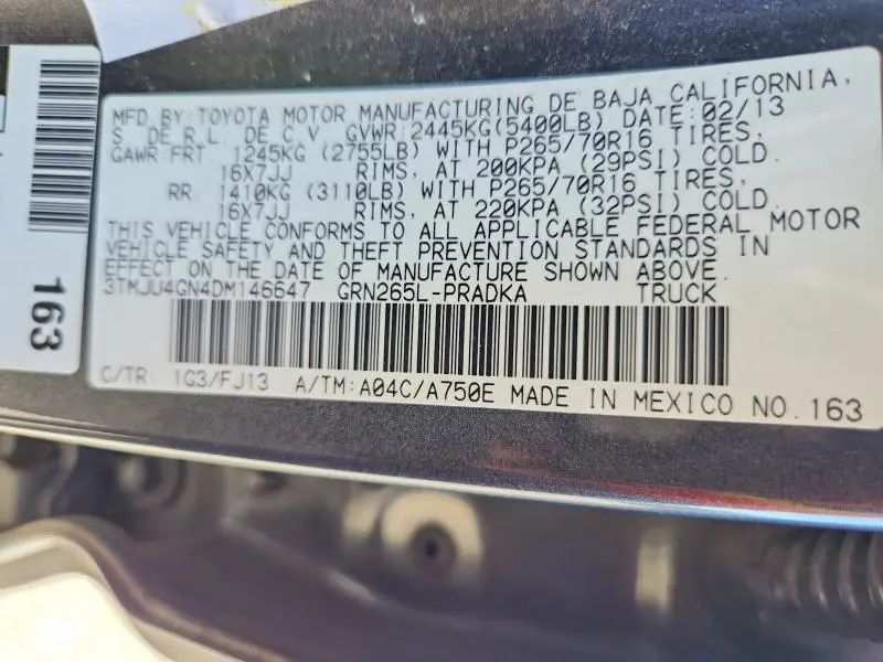 2013 TOYOTA TACOMA PRERUNNER V6  