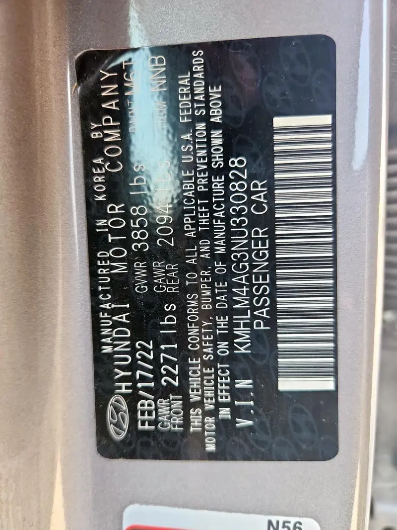 2022 HYUNDAI ELANTRA SEL  