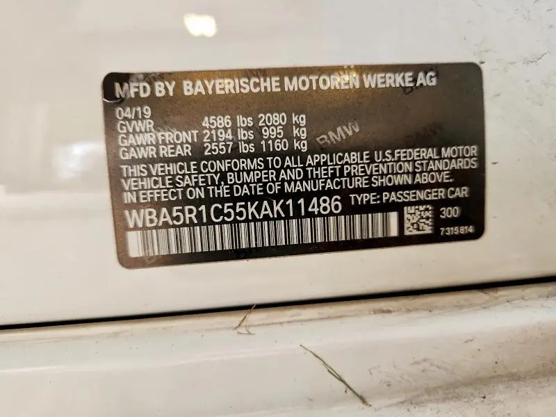2019 BMW 330I   