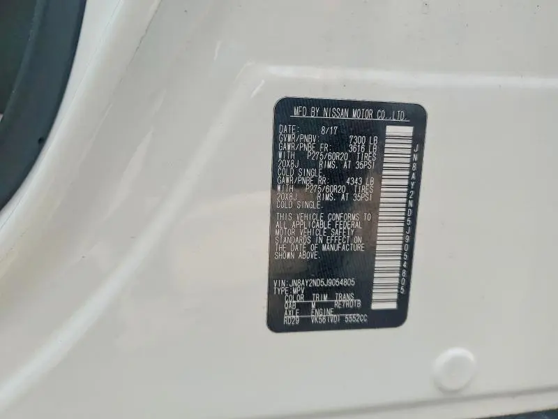 2018 NISSAN ARMADA PLATINUM  