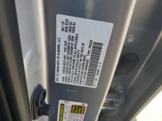 2019 HONDA RIDGELINE SPORT  