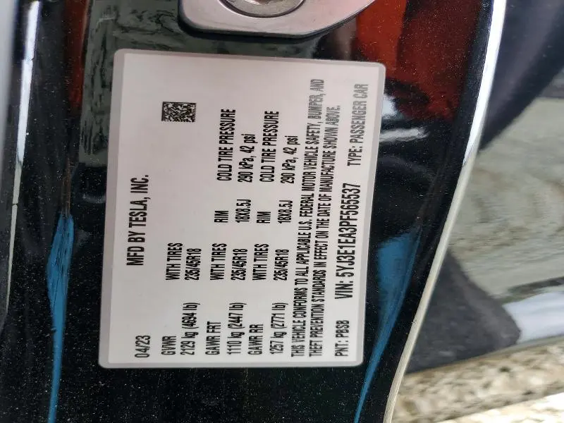 2023 TESLA MODEL 3   