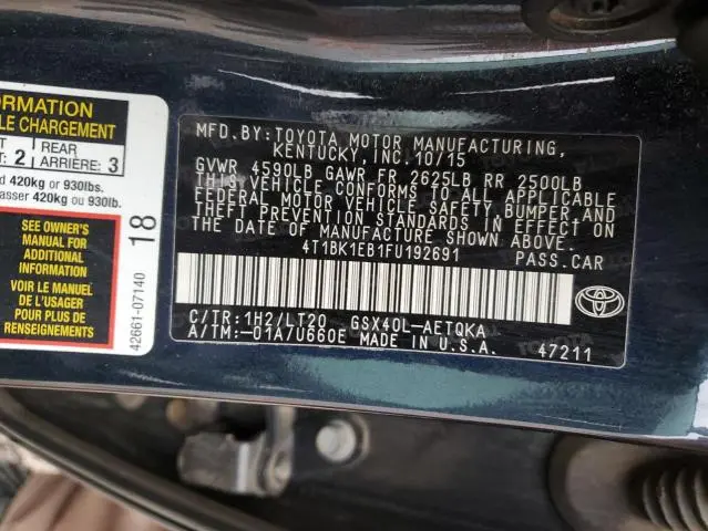 2015 TOYOTA AVALON XLE  