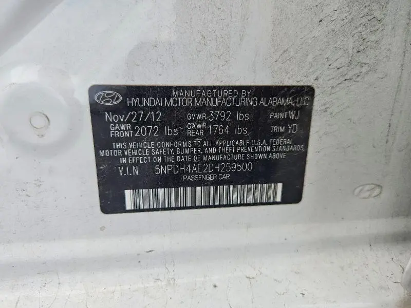 2013 HYUNDAI ELANTRA LIMITED  