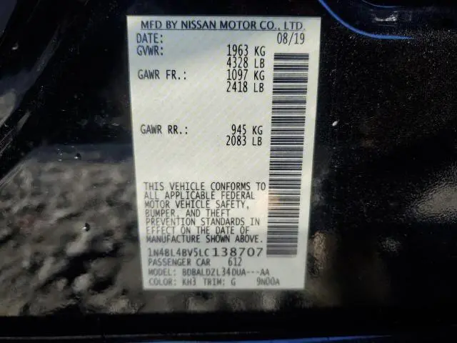 2020 NISSAN ALTIMA S  