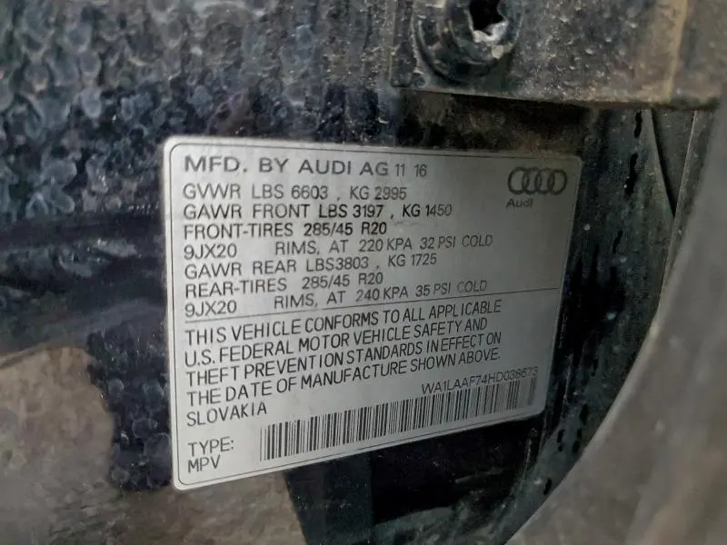 2017 AUDI Q7 PREMIUM PLUS  