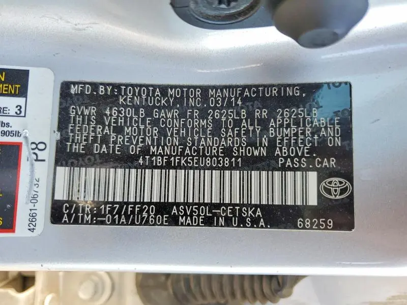 2014 TOYOTA CAMRY SE SPORT  