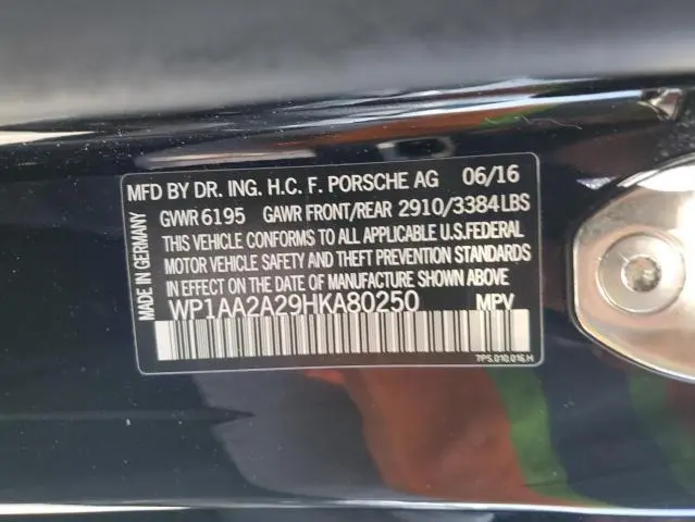 2017 PORSCHE CAYENNE   