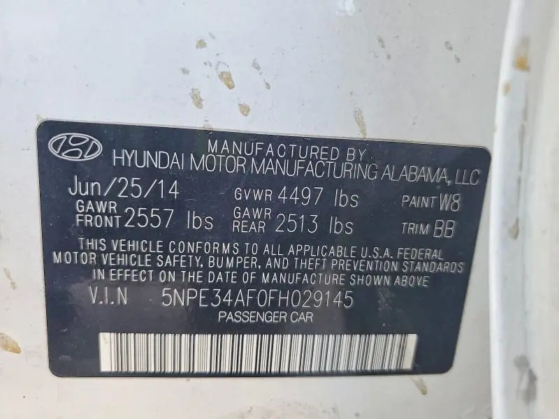 2015 HYUNDAI SONATA SPORT  