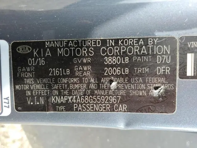 2016 KIA FORTE LX  