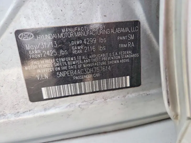 2013 HYUNDAI SONATA GLS  