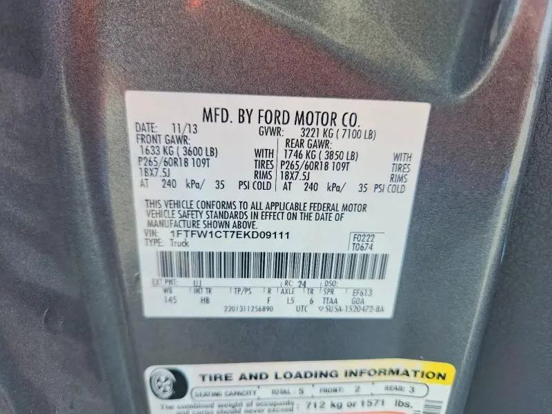 2014 FORD F150 SUPERCREW  