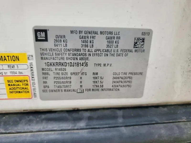 2013 GMC ACADIA SLT-1  